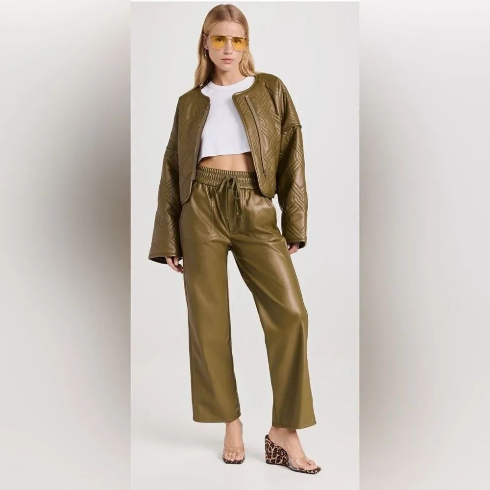 Mother The Rambler Lounger Ankle Straight Leg Pants Highwaist Fig Fir Green M